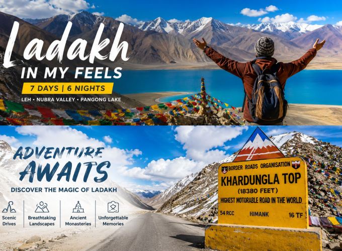 Ladakh Tour Package From Delhi 7 Days 6 Nights | Leh Nubra Pangong Group Tour