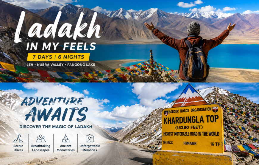 Ladakh Tour Package From Delhi 7 Days 6 Nights | Leh Nubra Pangong Group Tour